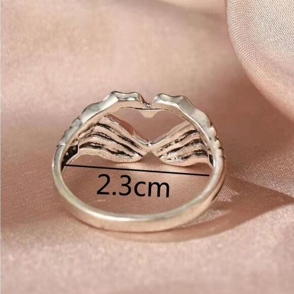 Silver Skeleton Hands Ring - Picture 2 of 2